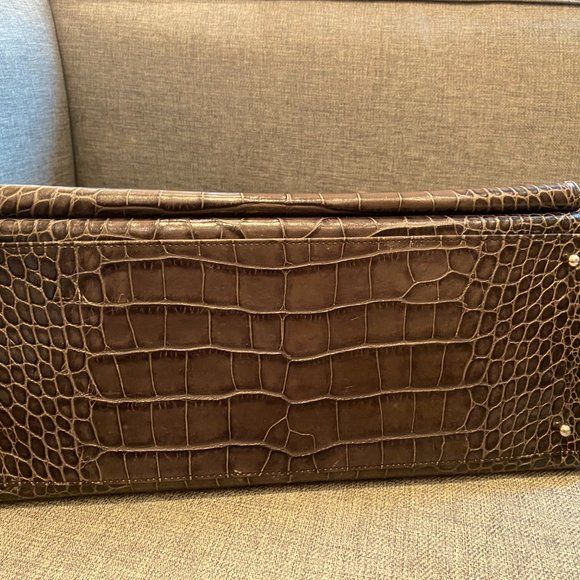 Marlowe Top Handle Flap Bag (Leather & Crocodile) - Picture 3 of 5